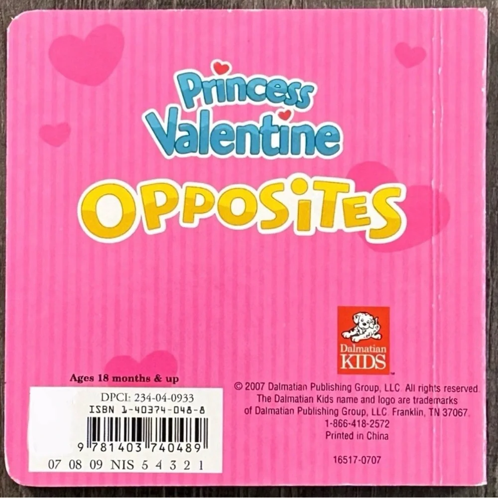 💞 Princess Valentine Opposites Mini Board Book